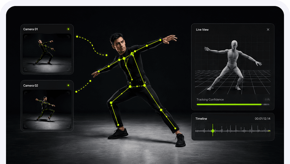 Remocapp real-time markerless motion capture interface